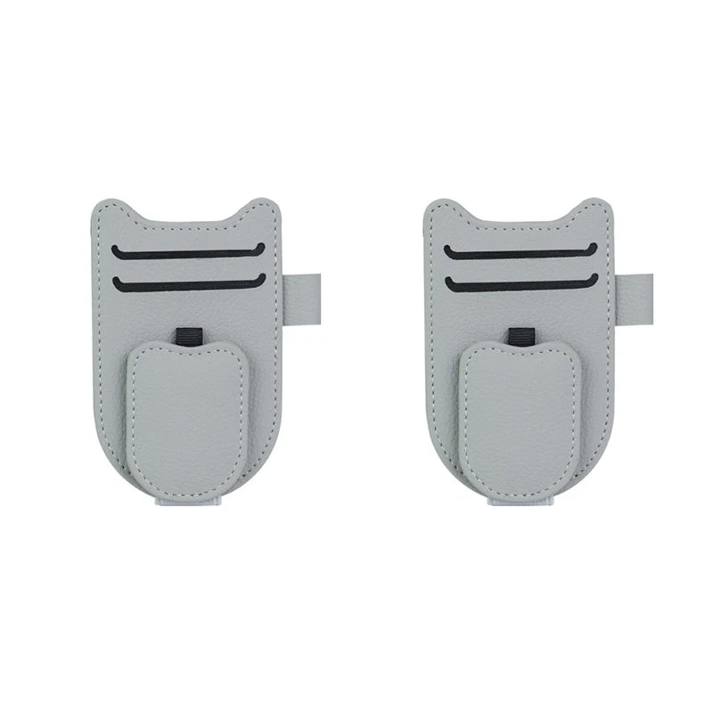 SEAMETAL Car Sun Visor Glasses Holder Magnetic Eyeglasses Hanger Clip Luxury Leatherette Car Sunglasses Holder Mount Universal