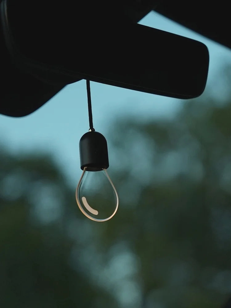 SEAMETAL Elegant Bulb Light Car Pendant Mirror Hanging Soft Glow LED Ambient Light Night Light Decoration Ornament for Vehicle