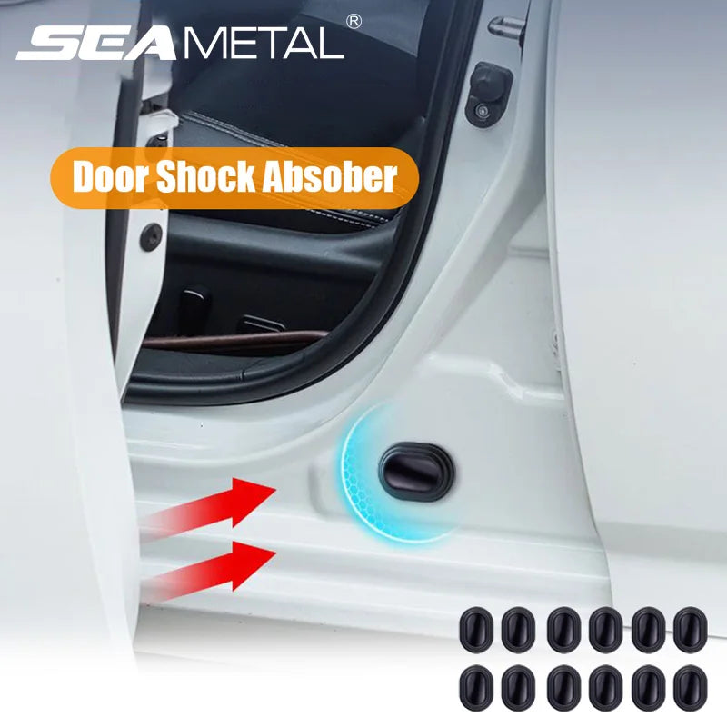 SEAMETAL 12Pcs Upgraded Car Door Shock Absorber Self-Adhesive Door Gap Protection Cushion Anti Shock Hood Trunk Edge Sticker