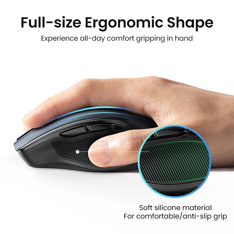Wireless Bluetooth Mouse – Ergonomic 4000DPI Silent Mouse with 6 Buttons for MacBook, Laptop & PC - Spy-shop.com