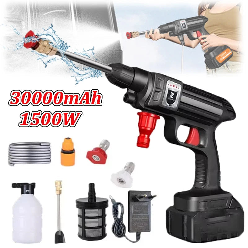 Washer Gun 30000mAh Battery Wireless High Pressure Foam producer 1500W 30Bar Car Water Gun for Auto Home Garden lever Machine 