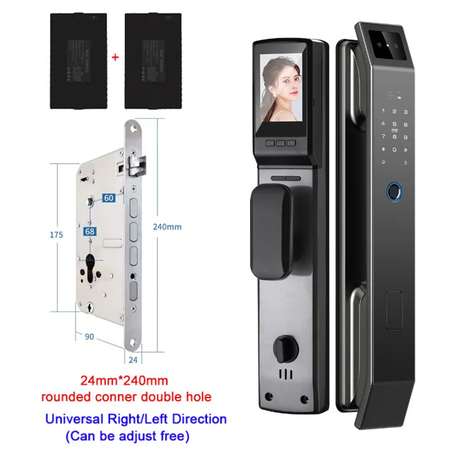 Face Recognition Digital Door Lock with Camera, Fingerprint & Keyless Entry