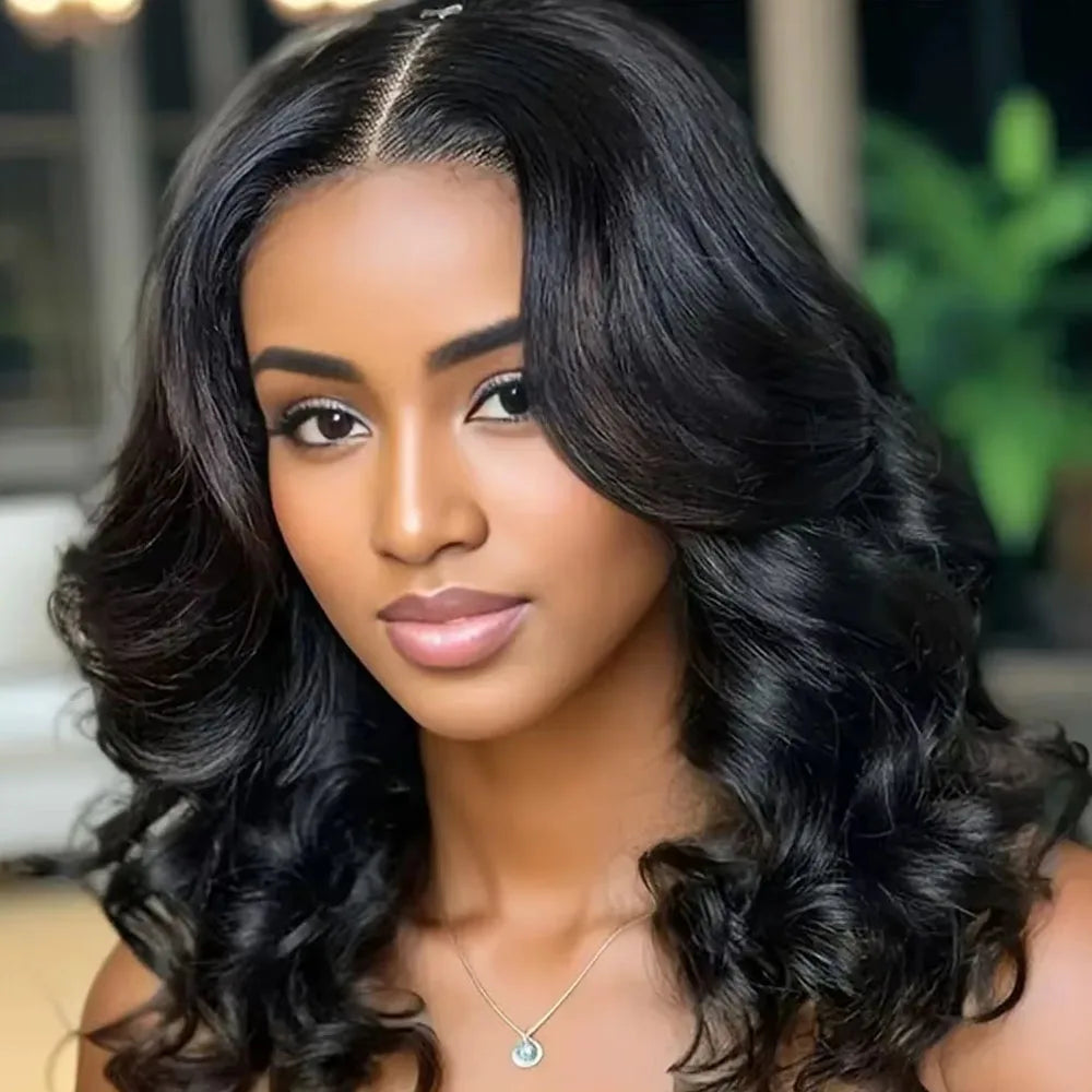 220% Density Body Wave Glueless Human Hair Bob Wig
