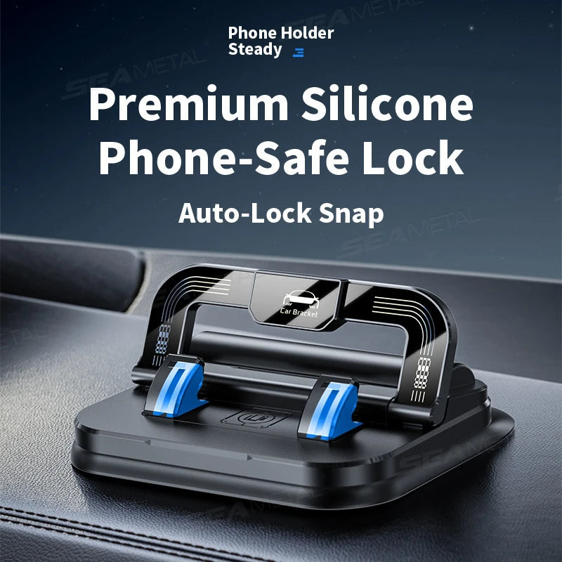 SEAMETAL Dashboard Car Phone Holder 360-Degree Rotation Head-Up Phone Mount Anti Slip Navigation Holder with Number Plate