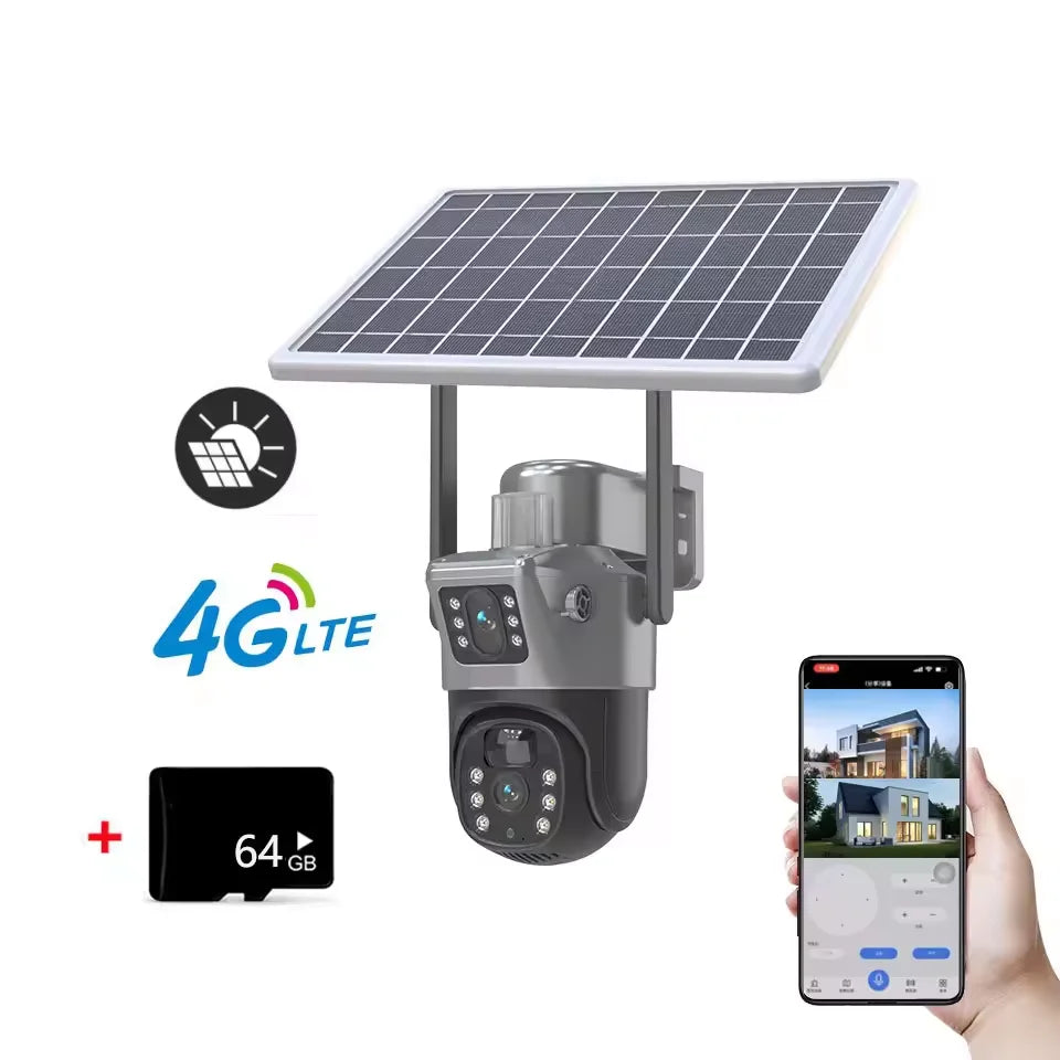 Fotocamera PTZ solare a doppia lente – opzioni Wi-Fi o 4G