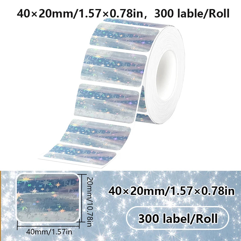 40x20MM kompatibilný Phomemo M110 M220 M200 samolepiaci farebný laser termálny papier, E210 P50 Detong P1 HPRT T20 MAKER