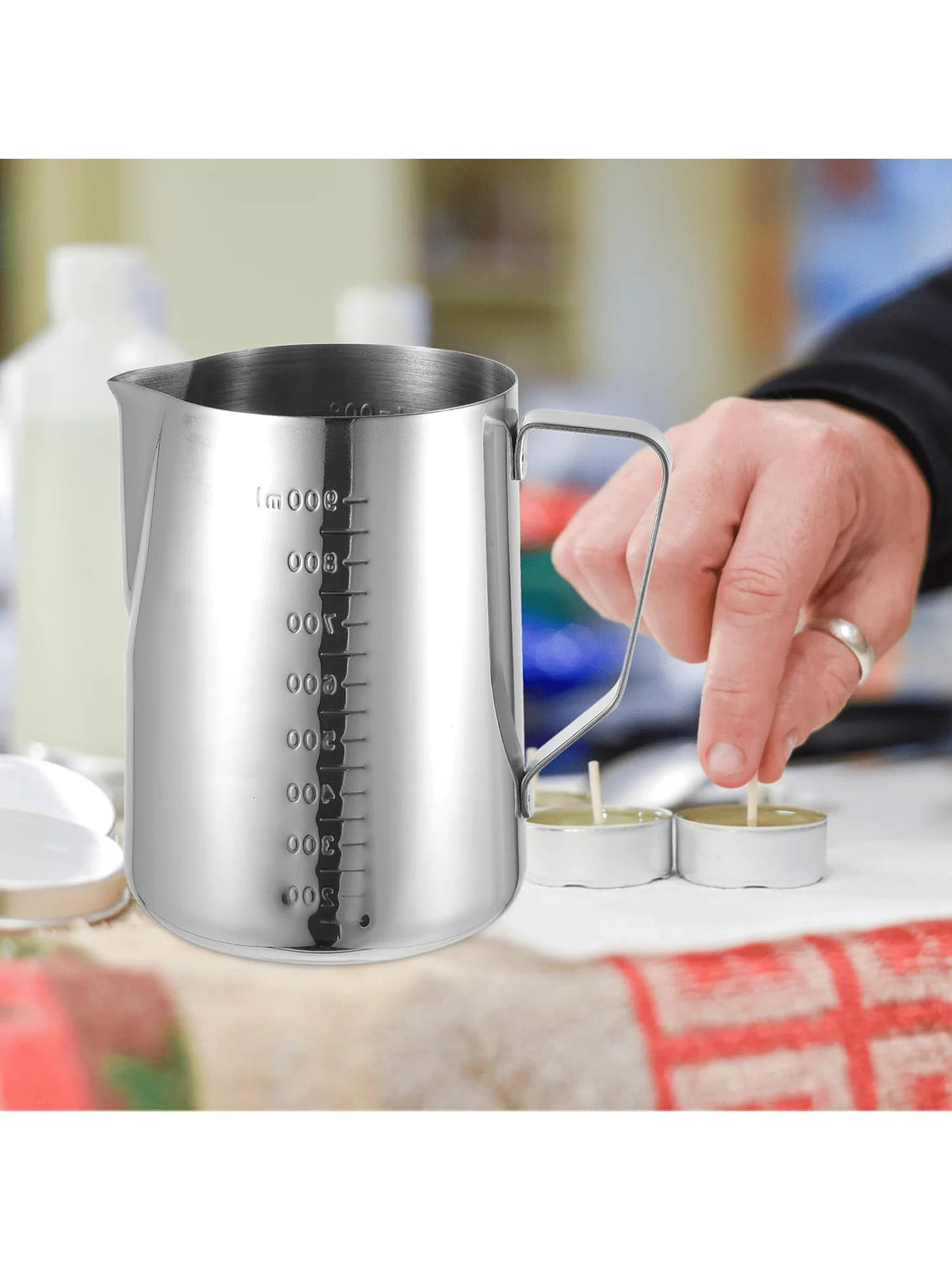 900 ml Stainless Steel Candle Wax Pouring Pot with Spoon
