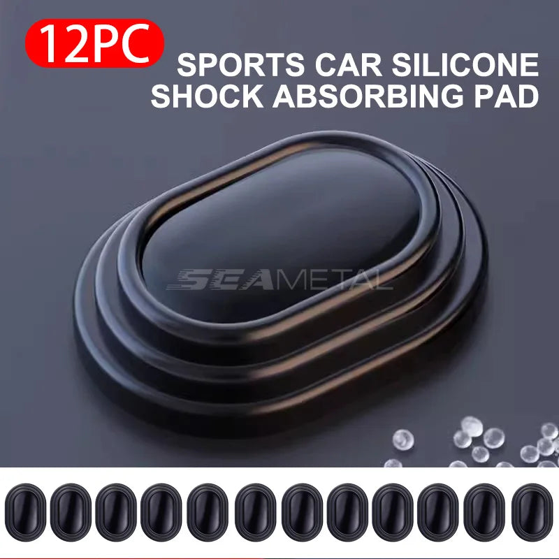 SEAMETAL 12Pcs Upgraded Car Door Shock Absorber Self-Adhesive Door Gap Protection Cushion Anti Shock Hood Trunk Edge Sticker
