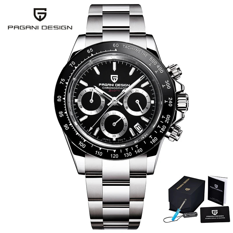 Meteorite Dial Men's Luxury Quartz Chronograph Watch