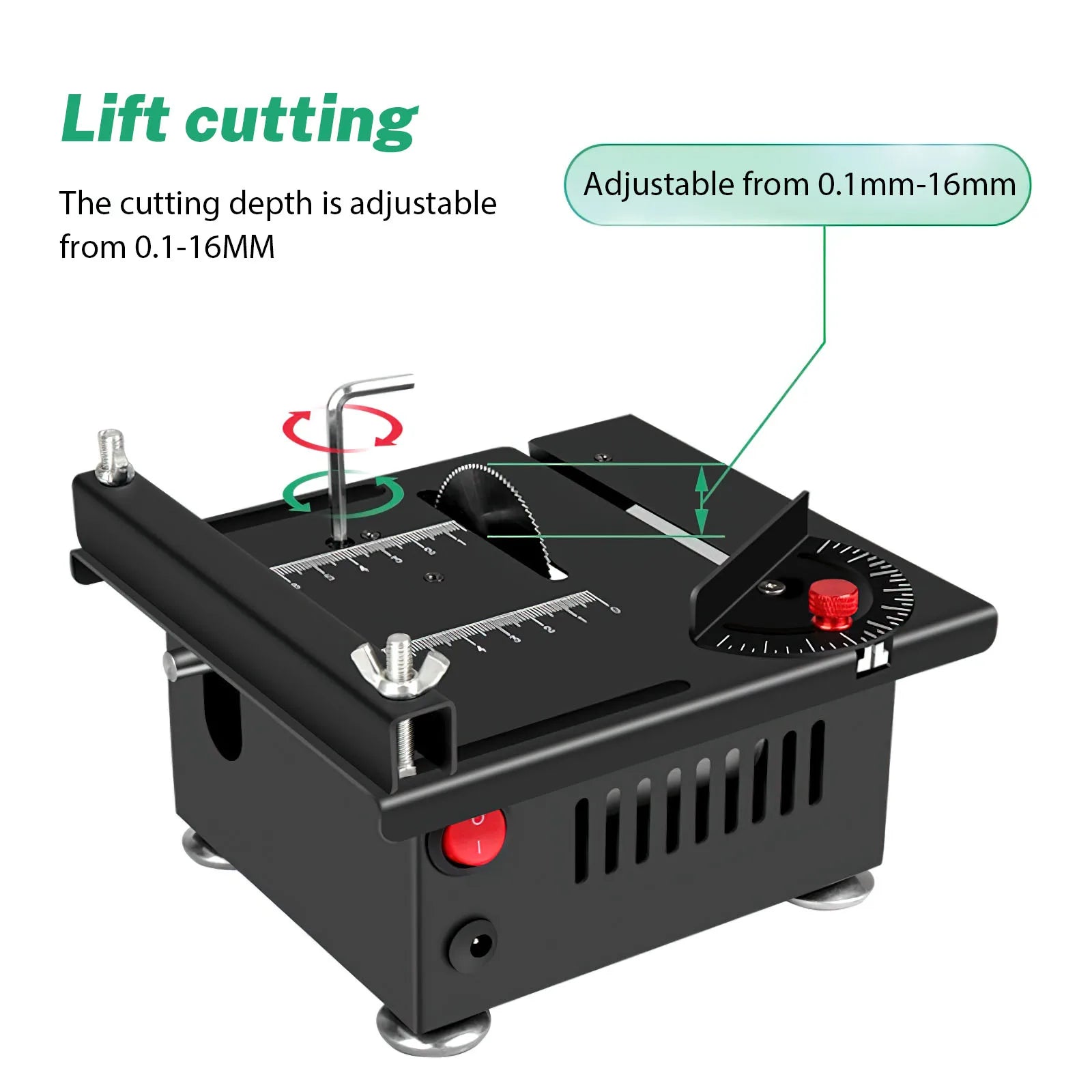 DC24V Mini Table Saw 96W High‑Power 7‑Speed Bench Saw