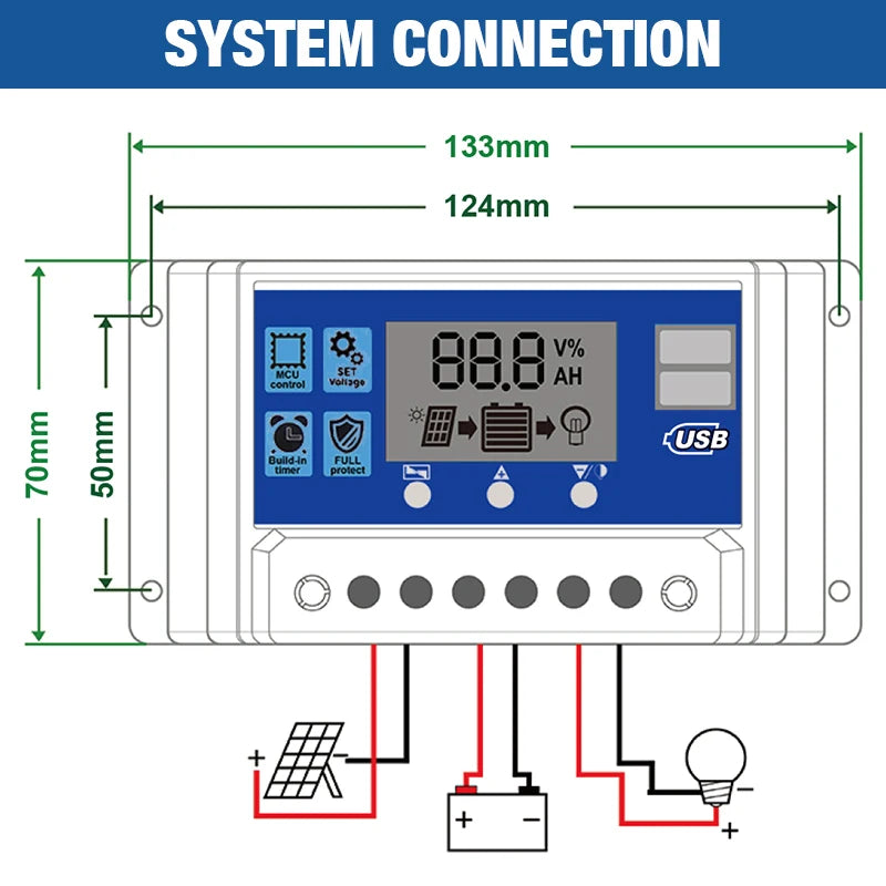 PWM Solar Charge Controller with LCD