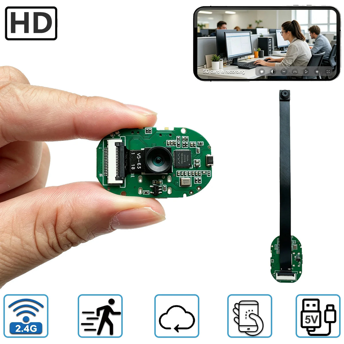 Mini-Flexible WLAN-Sicherheitskamera-Modul 720P