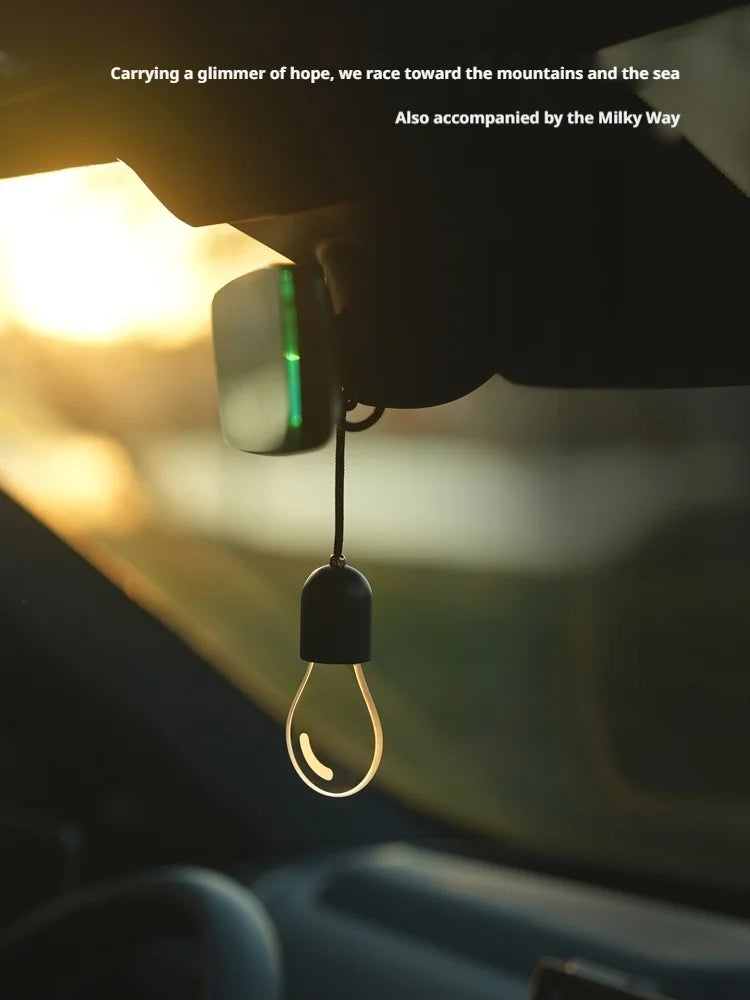SEAMETAL Elegant Bulb Light Car Pendant Mirror Hanging Soft Glow LED Ambient Light Night Light Decoration Ornament for Vehicle