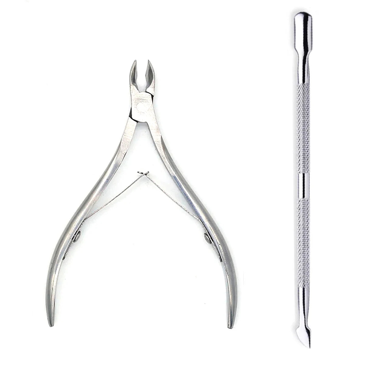 4 Pcs/Set Professional Stainless Steel Nail Cutter Scissor Nippers Muti Function Cuticle Pusher Remover Nail Care Manicure Kits 