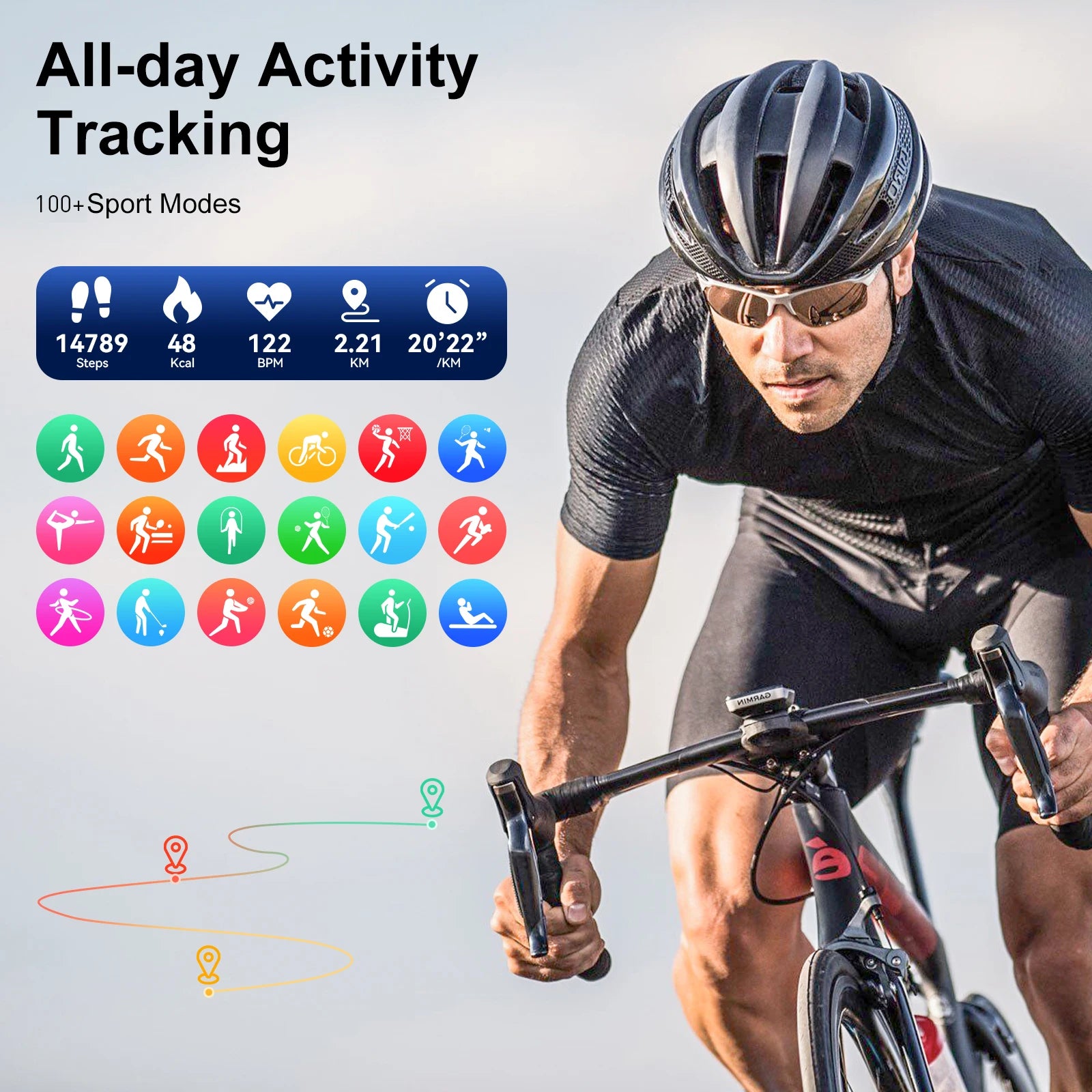 2024 smartklocka för män med 2,01-tums böjd skärm