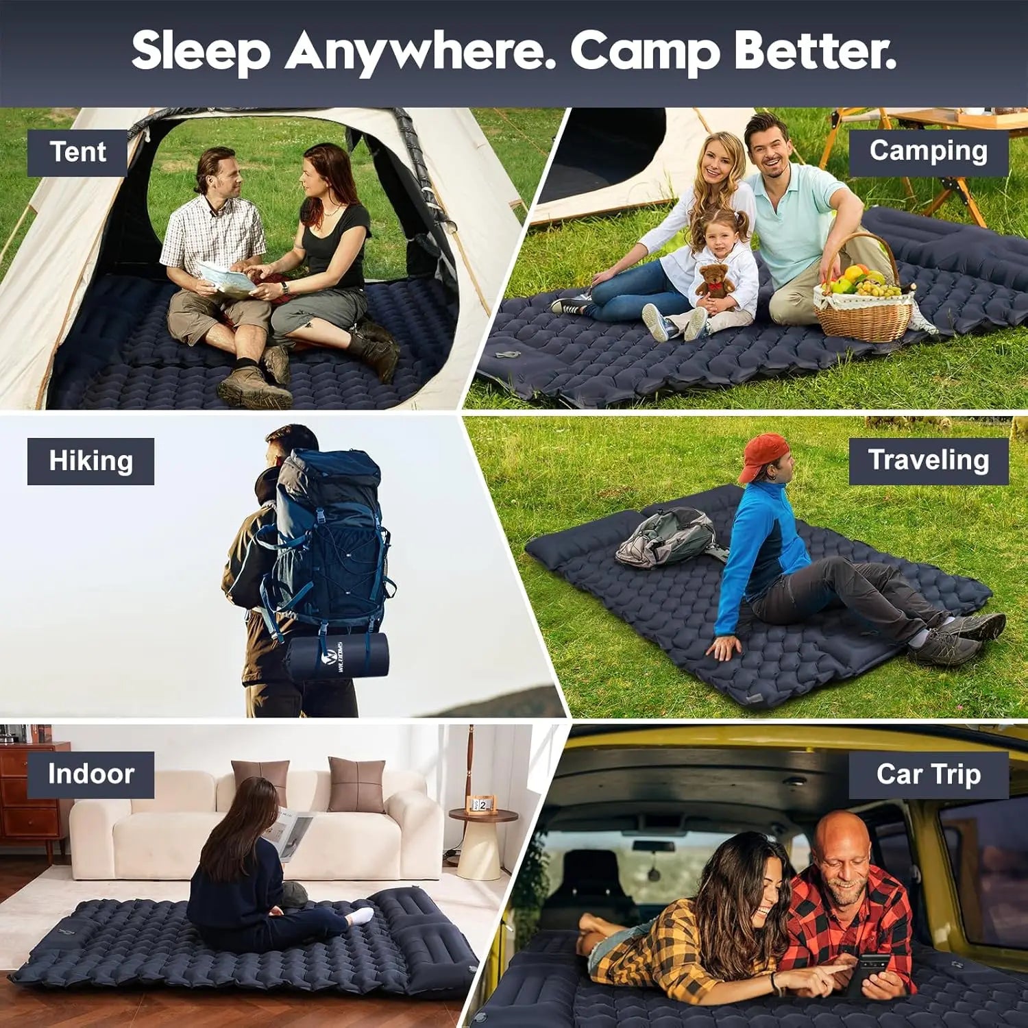 Foldable Inflatable Mattress for Camping and Indoor Sleeping