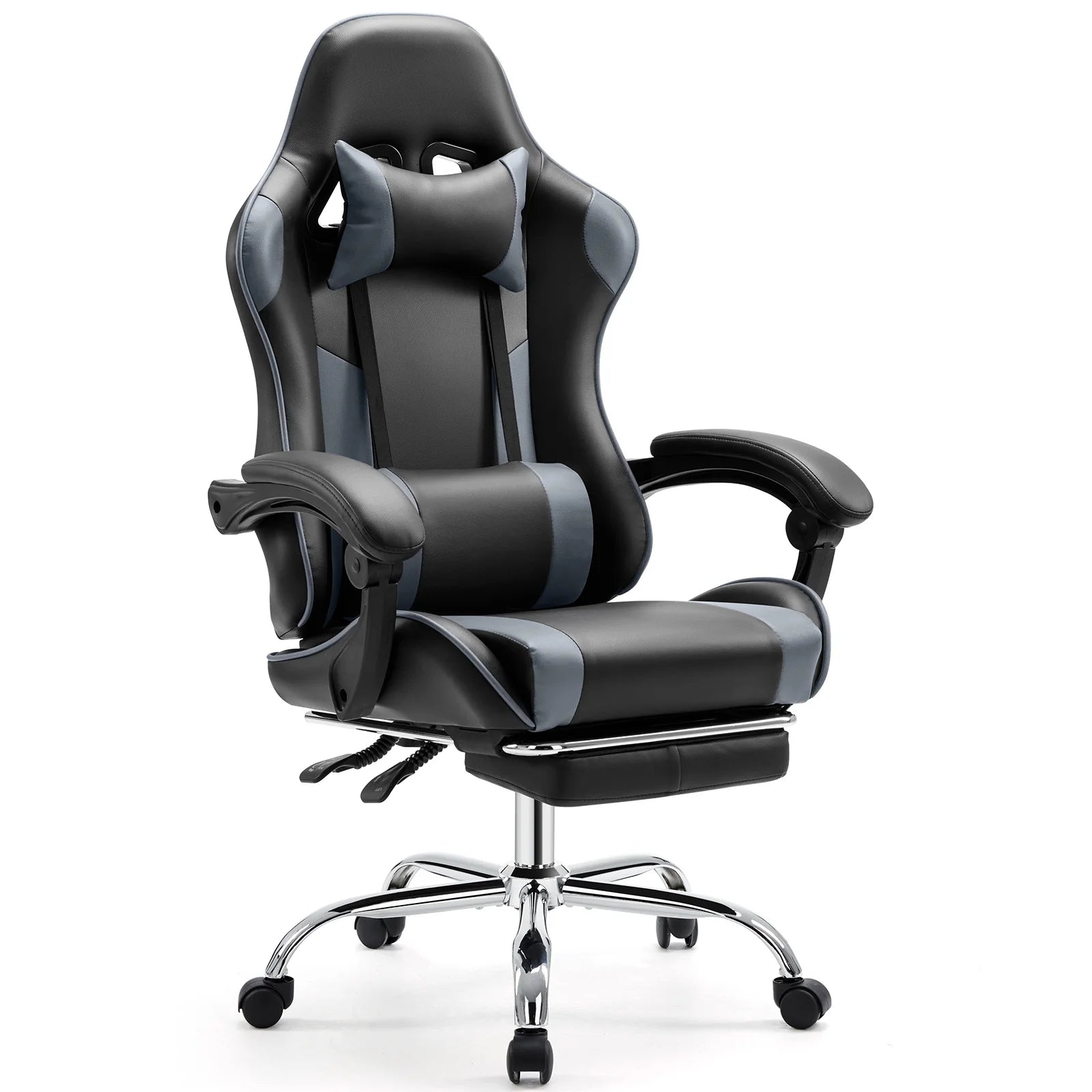 Ergonomic Racing Gaming Chair with Lumbar Support and Flip-Up Arms