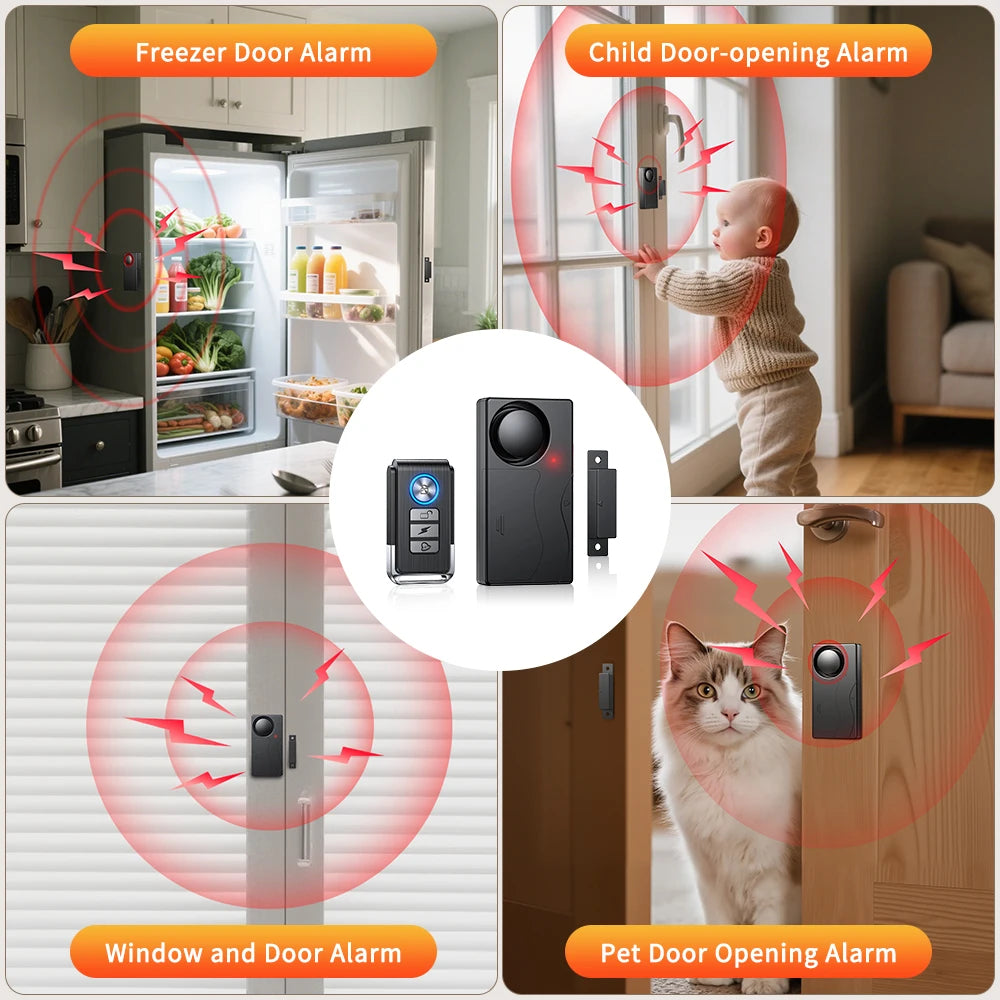 Wireless Door Contact Alarm with Remote Control