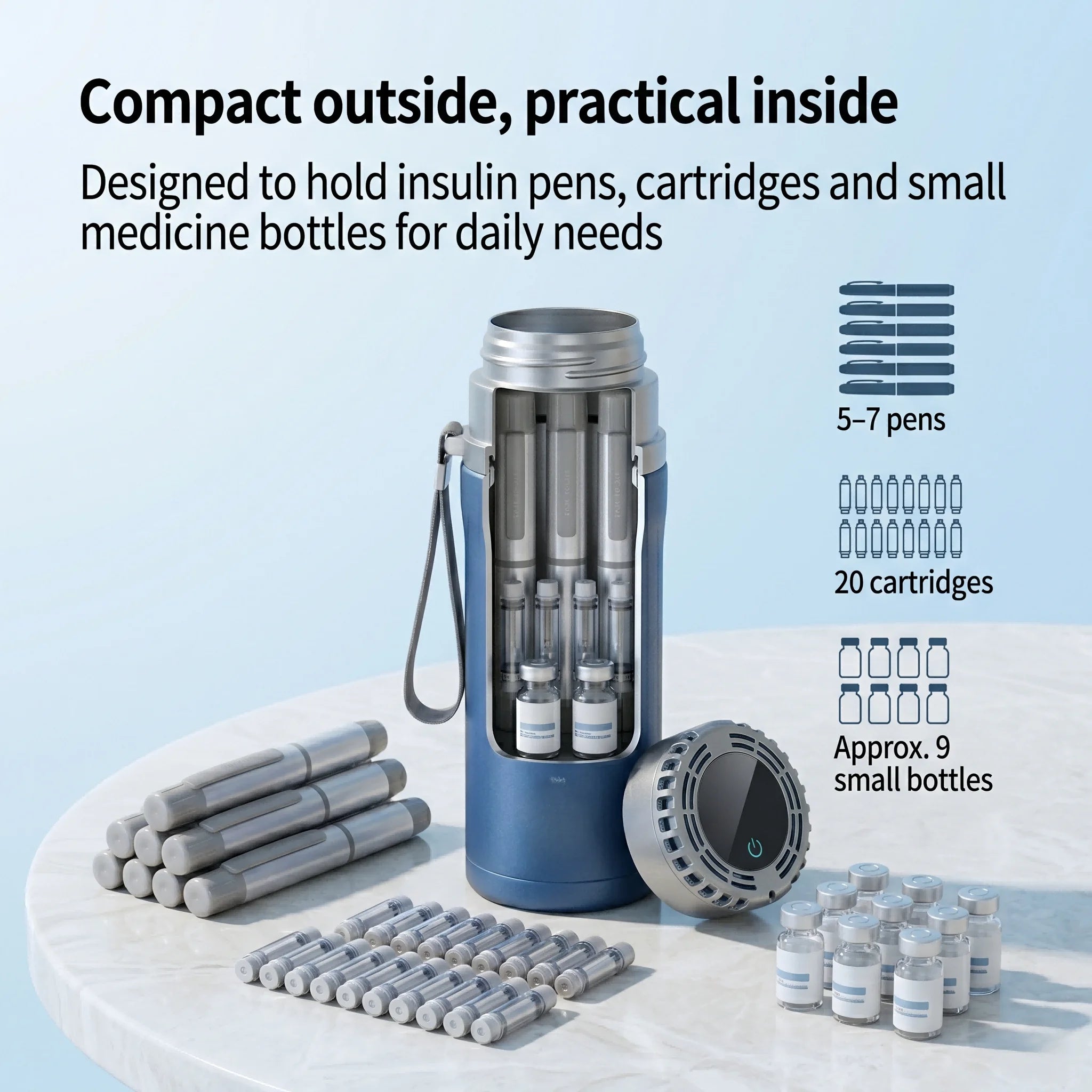 Portable Insulin Cooler Mini Fridge with Digital Temperature Control