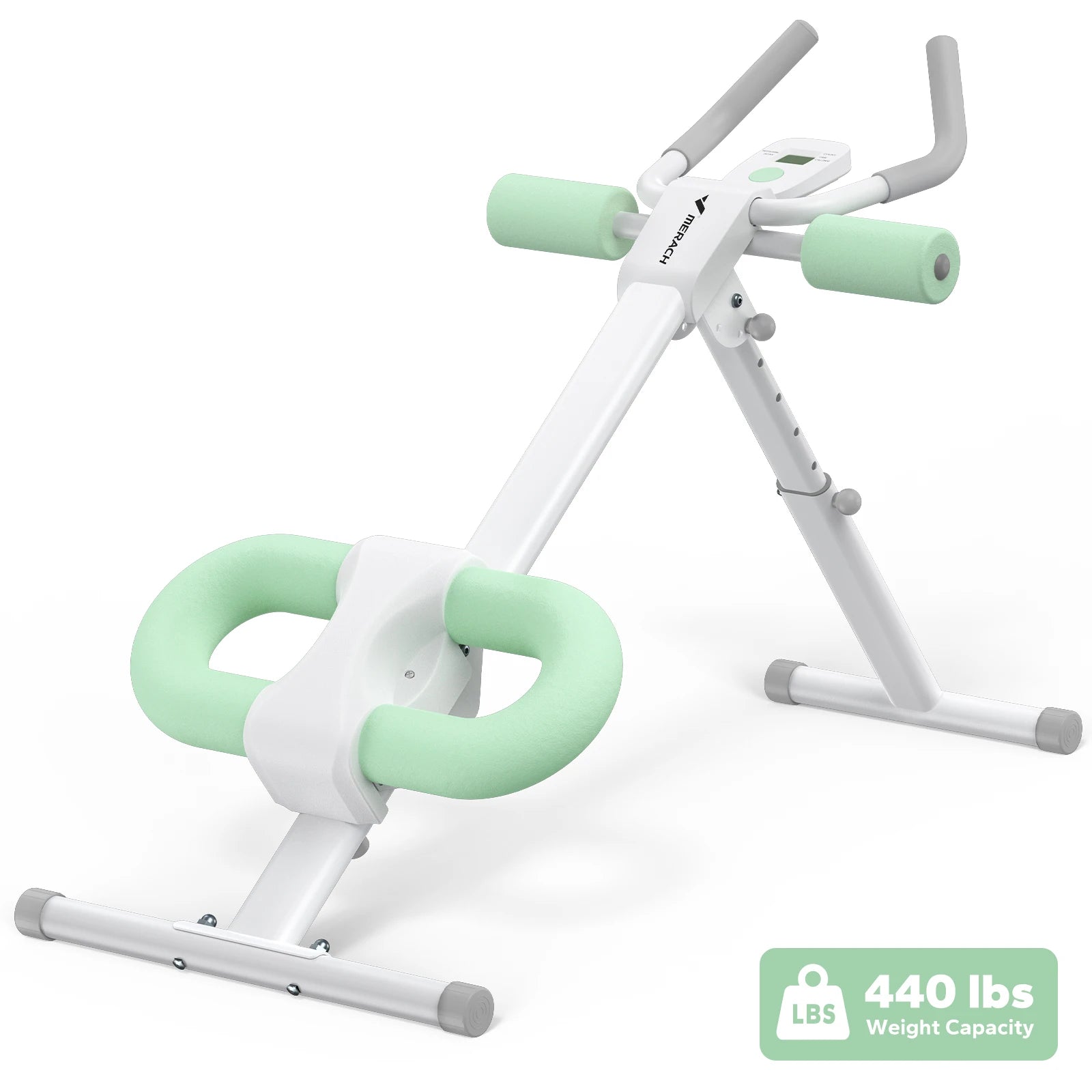 Adjustable Ab Trainer Machine Foldable Core Workout with LCD Monitor