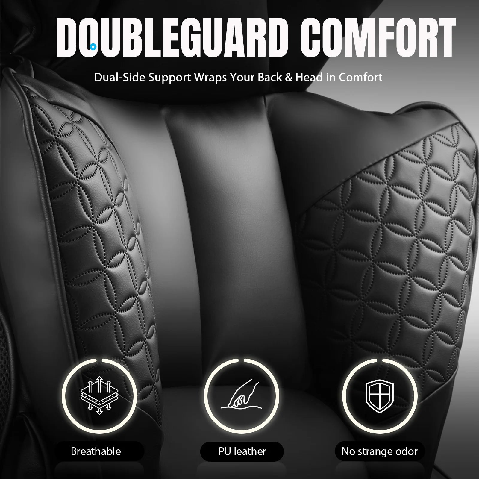 Ergonomic Leather Office Chair with Footrest & Reclining Back