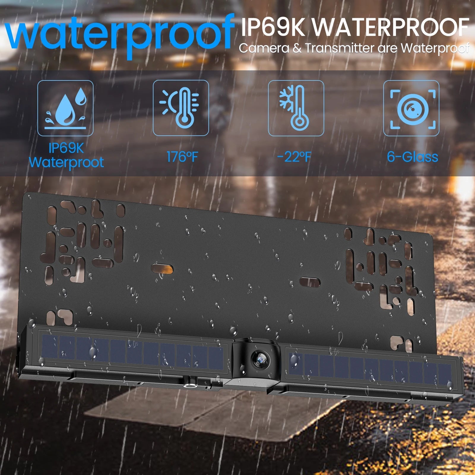 4.3inch Solar Vehicle Wireless Reverse Camera For Car RV Truck Trailer Pickup 12V-32V Car Monitor 1080P HD WIFI Rear View Camera 