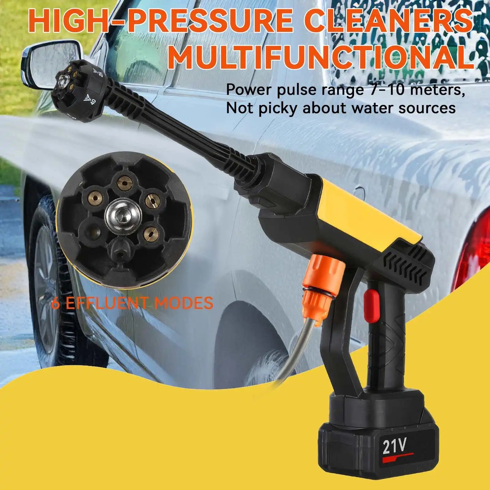 3500W/200Bar Brushed Electric High Pressure Washer Car Wash Water Gun Garden Irrigation Tool for Makita 18V Battery 