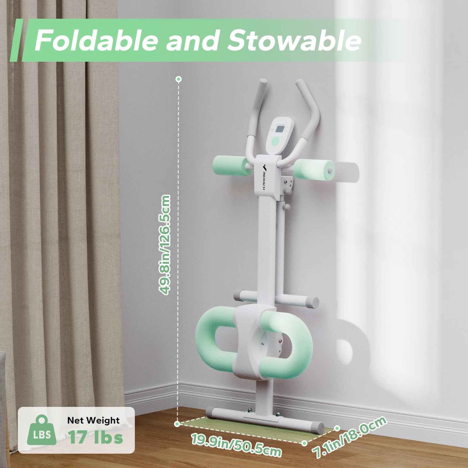 Adjustable Ab Trainer Machine Foldable Core Workout with LCD Monitor