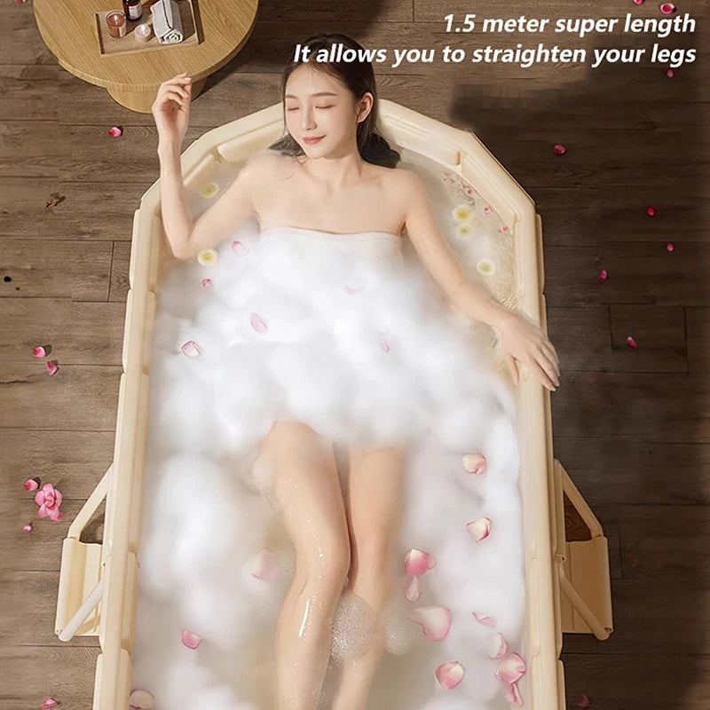 1.5m PVC Foldable Bath Tub for Full‑Body Adult Relaxation