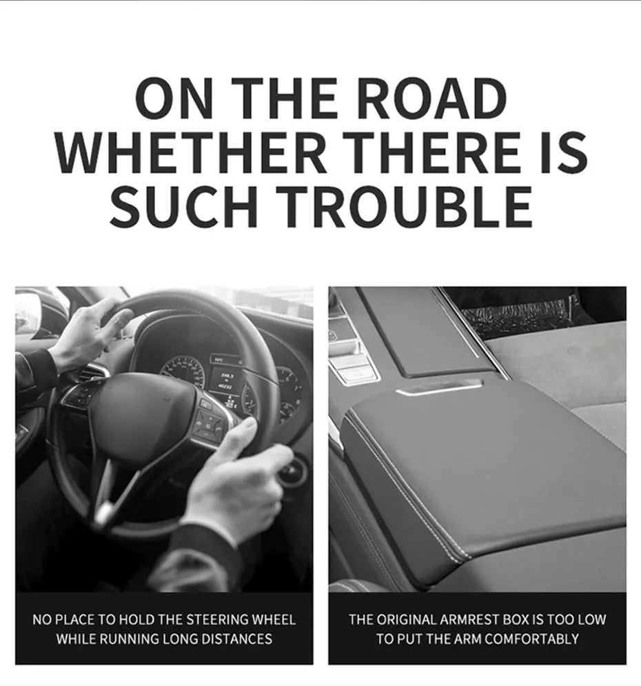 SEAMETAL Car Arm Rest Extension Cushion Anti Scratch PU Leather Armrest Cover Universal Auto Center Console Box Protector Pad