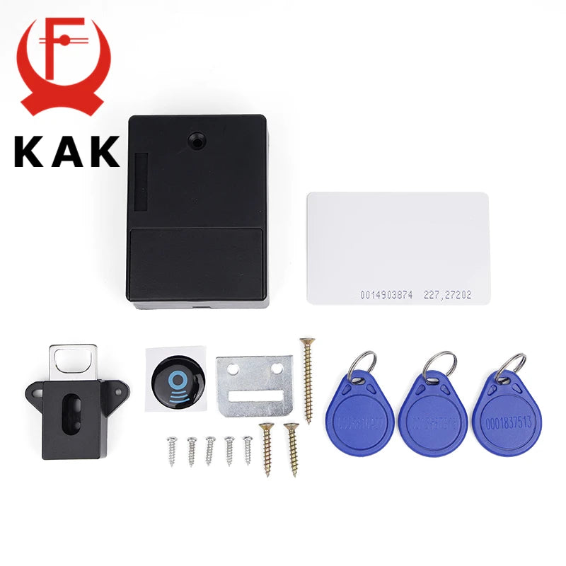 قفل إلكتروني KAK لخزانة مقفلة بنظام RFID قفل خزانة غير مرئي قفل درج مخفي أقفال بدون مفتاح أمان الأطفال قفل باب أجهزة قفل
