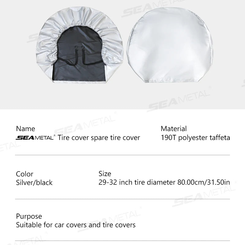 SEAMETAL Car Wheel Tire Cover for 29-32in Universal Waterproof Dustproof Tyre Protection Cover Full Wrapped Tire Storage Bag