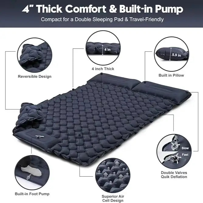Foldable Inflatable Mattress for Camping and Indoor Sleeping