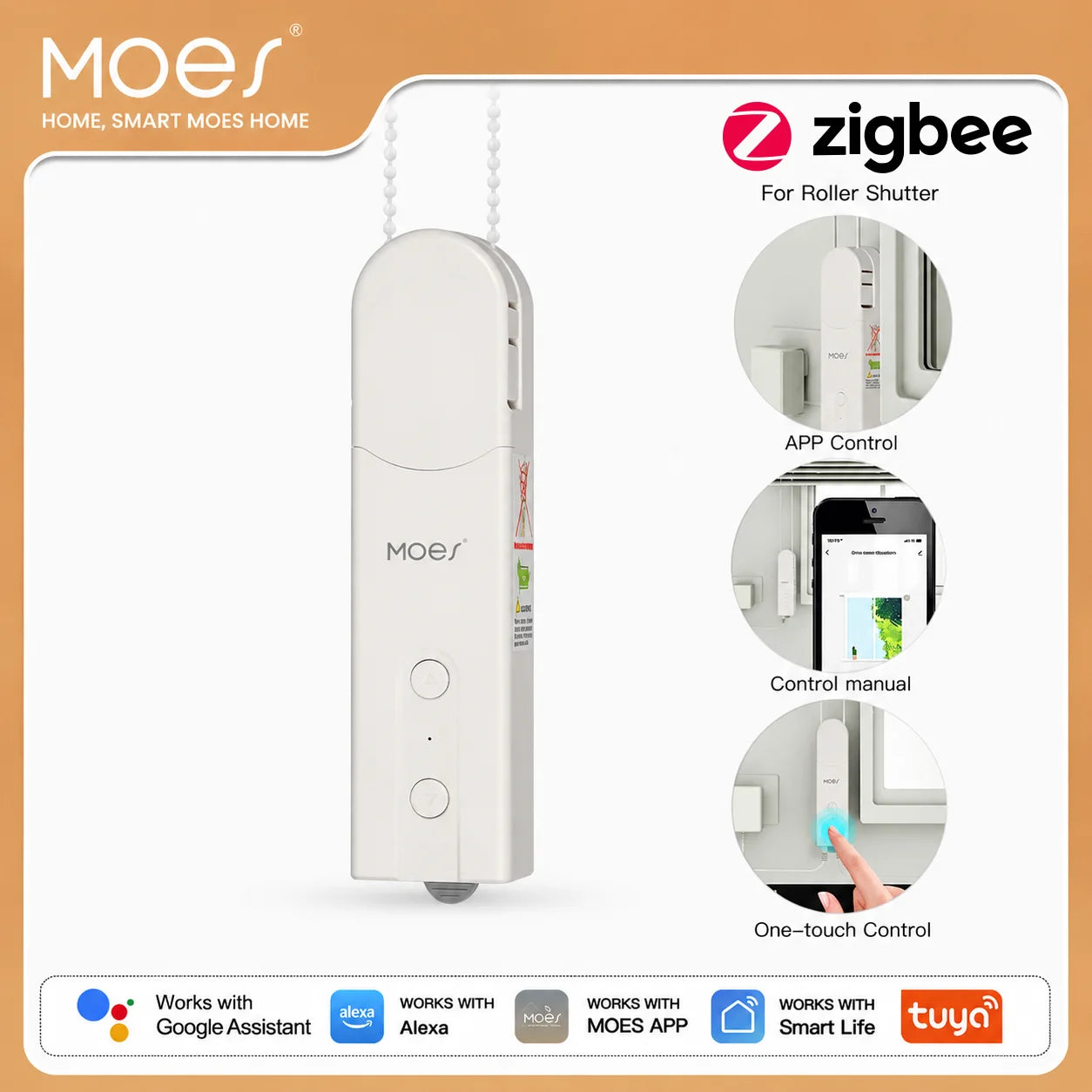 Inteligentny napęd do rolet ZigBee z aplikacją i sterowaniem głosowym