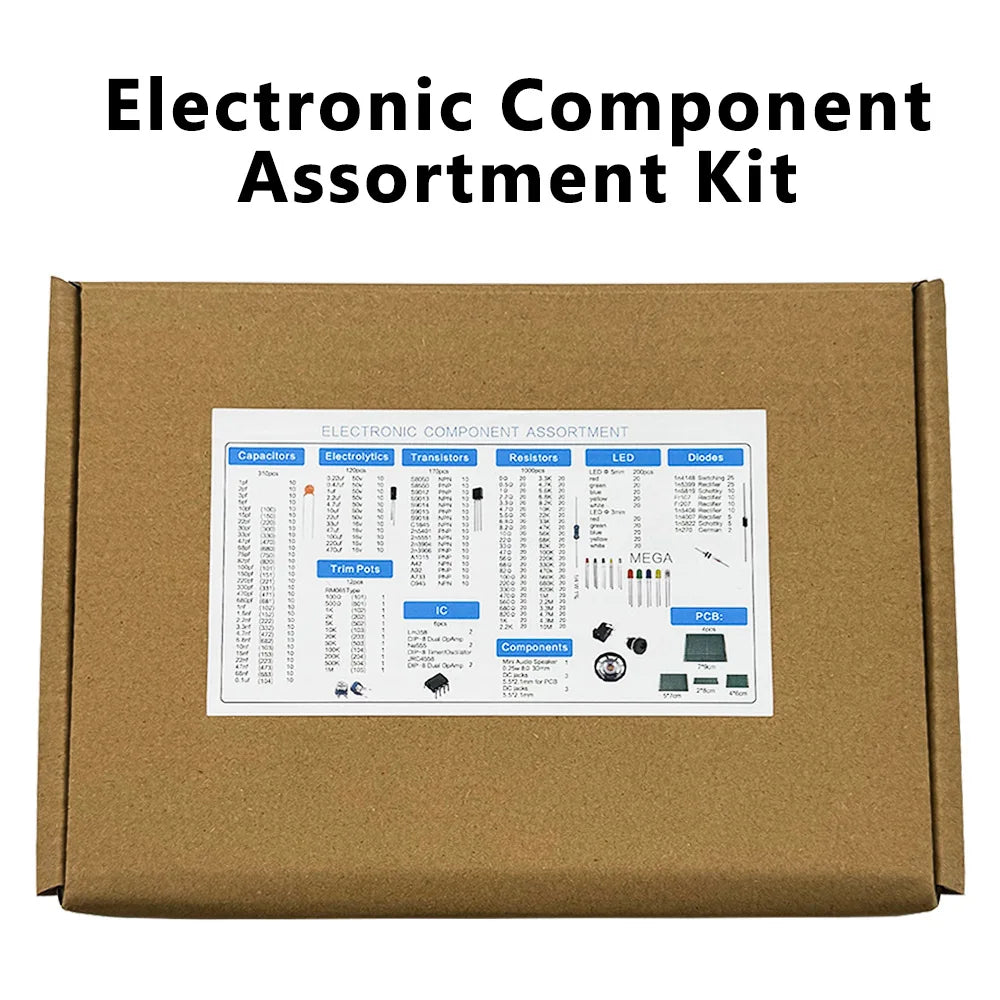 1900-Piece Electronics Component Assortment