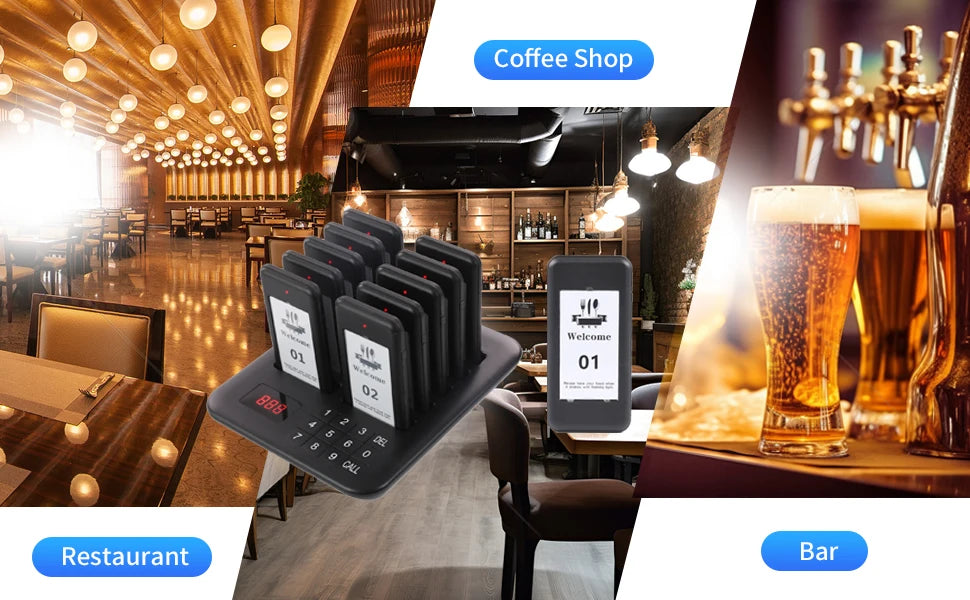 Wachtrijsysteem voor restaurant en extra pager-opties