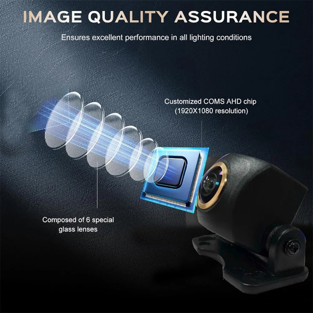 720P AHD Car Backup Camera with Wide-Angle Lens and Night Vision