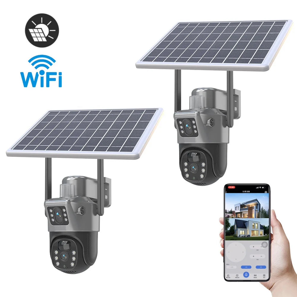 4MP 4G Solar PTZ Security Camera with Dual Displays