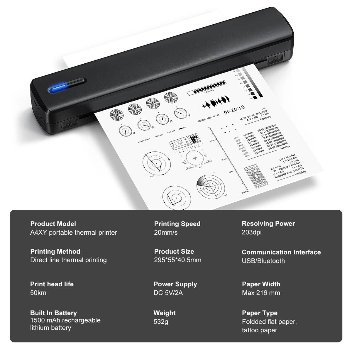 C80 Portable A4 Thermal Printer - Paper Bundles