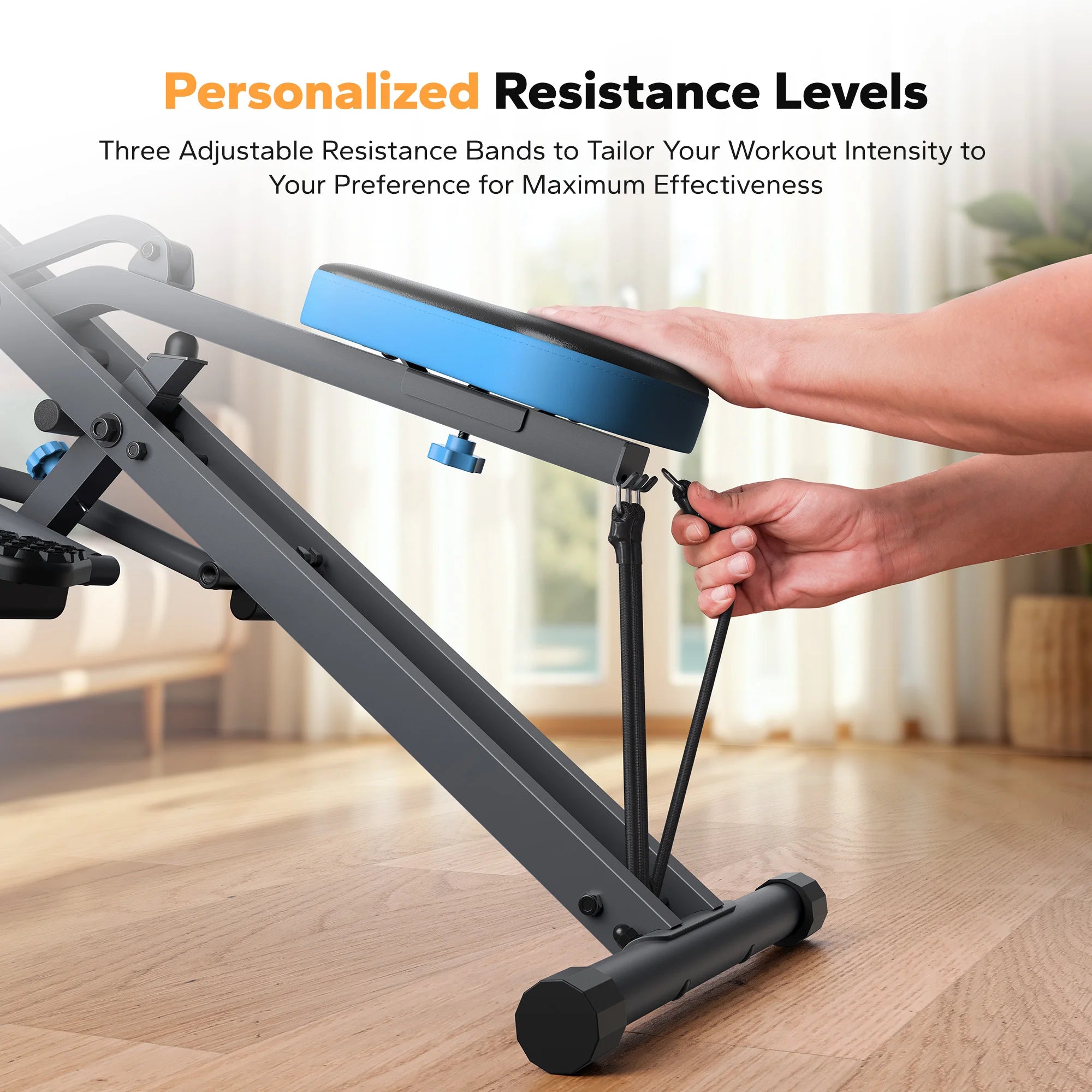 2-in-1 Squat and Rowing Machine Foldable Home Gym Trainer