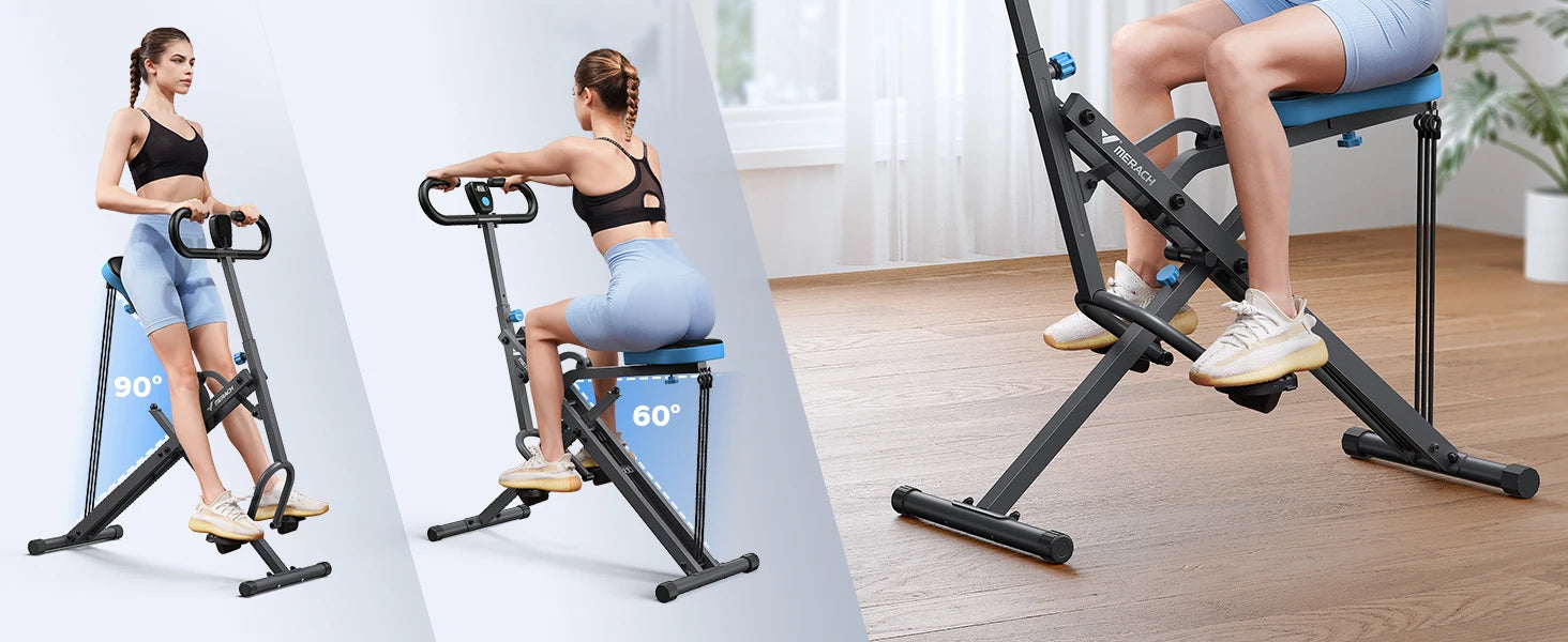 2-in-1 Squat and Rowing Machine Foldable Home Gym Trainer