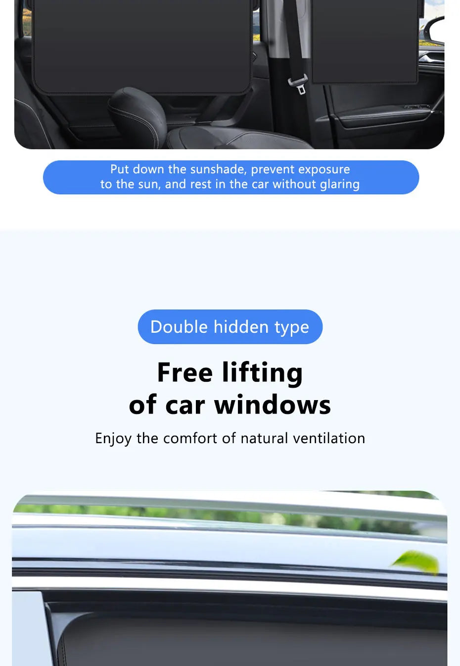 Car Window Sunshade Magnetic Side Window Curtain