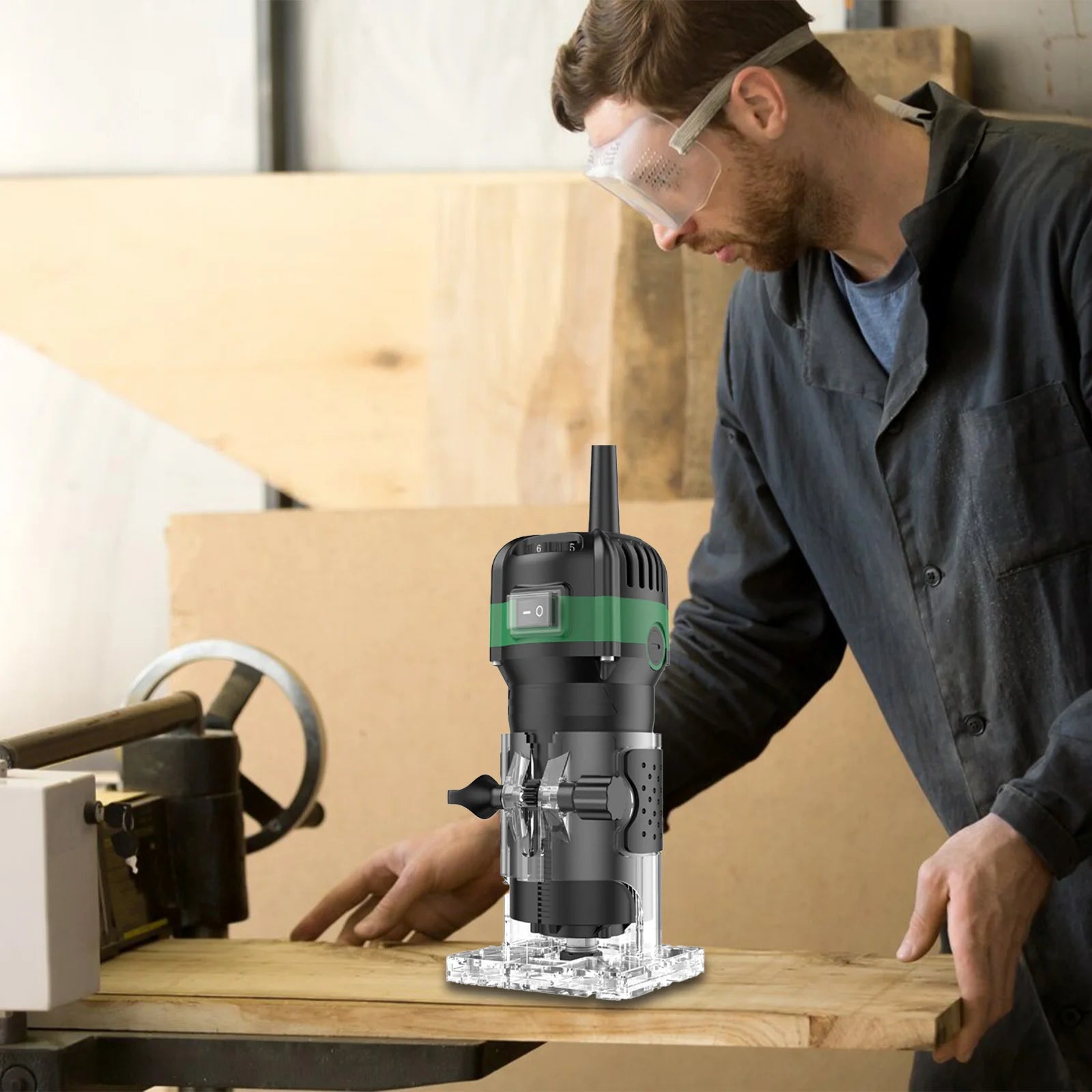 800W 6‑Speed Electric Wood Edge Router Trimmer