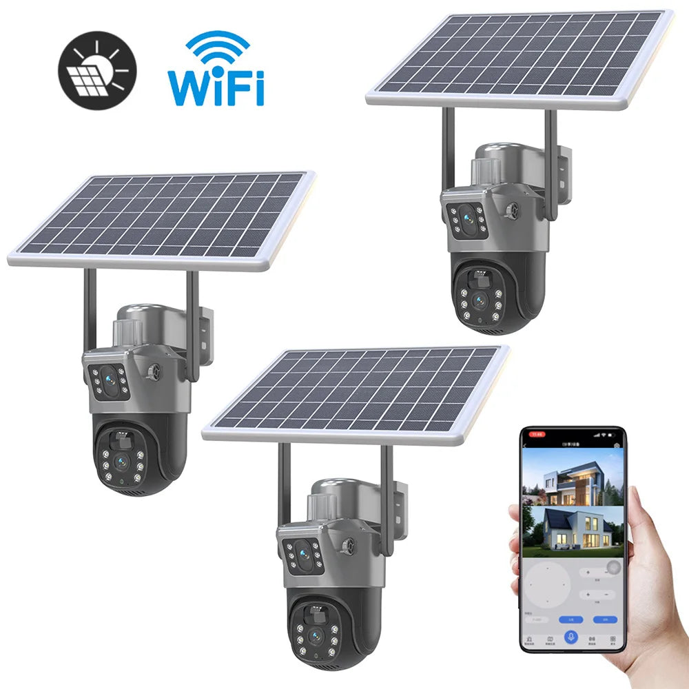4MP 4G Solar PTZ Security Camera with Dual Displays