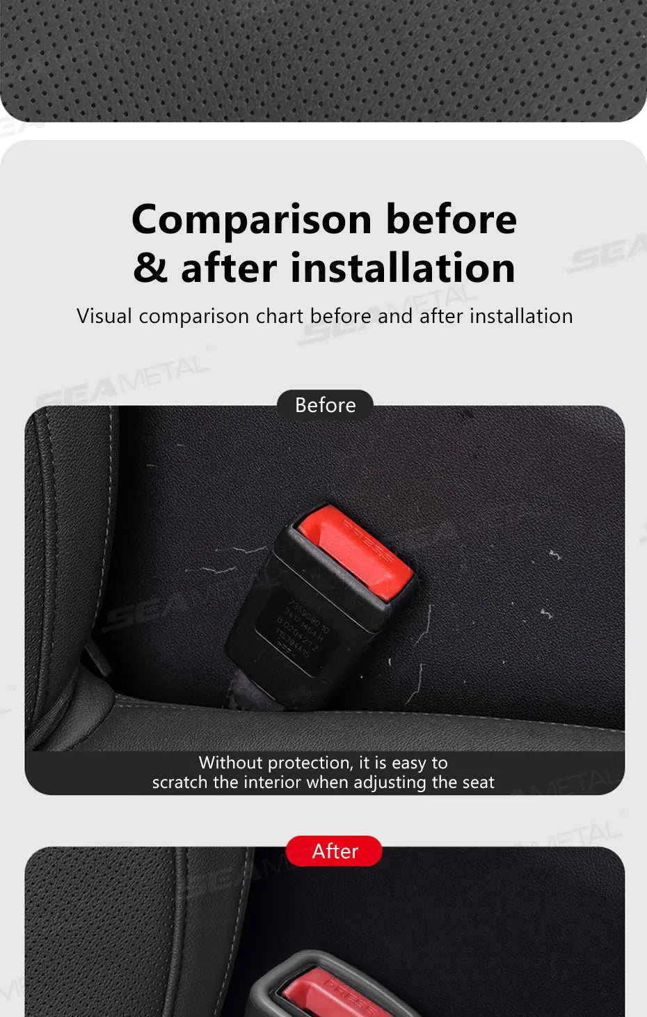 SEAMETAL 2Pcs Seat Belt Buckle Holder for Car Seatbelt Buckle Fastener Anti-Scratch Full-Wrapped Car Seatbelt Protection Cover