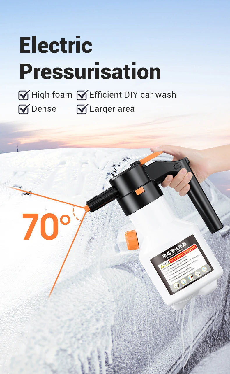 LEIBOO 2L Leistungsstarker Elektrischer Schaum-Sprüher Auto-Wäsche Schneeschaum-Sprayer Wiederaufladbare Auto-Wäsche-Sprüher Dose Autozubehör