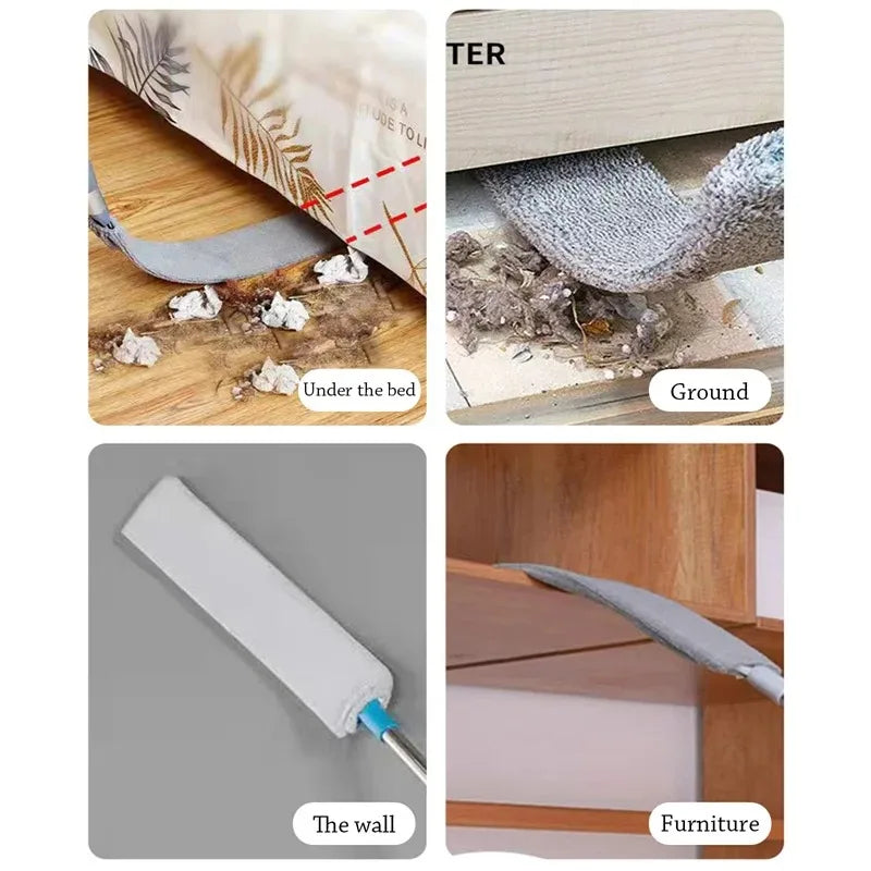 UNTIOR Long Handle Dust Mops Floor Ceiling Cleaning 1/2/3pcs Cloth Mops Bed Bottom Dust Cleaner Removal Household Cleaning Tool 