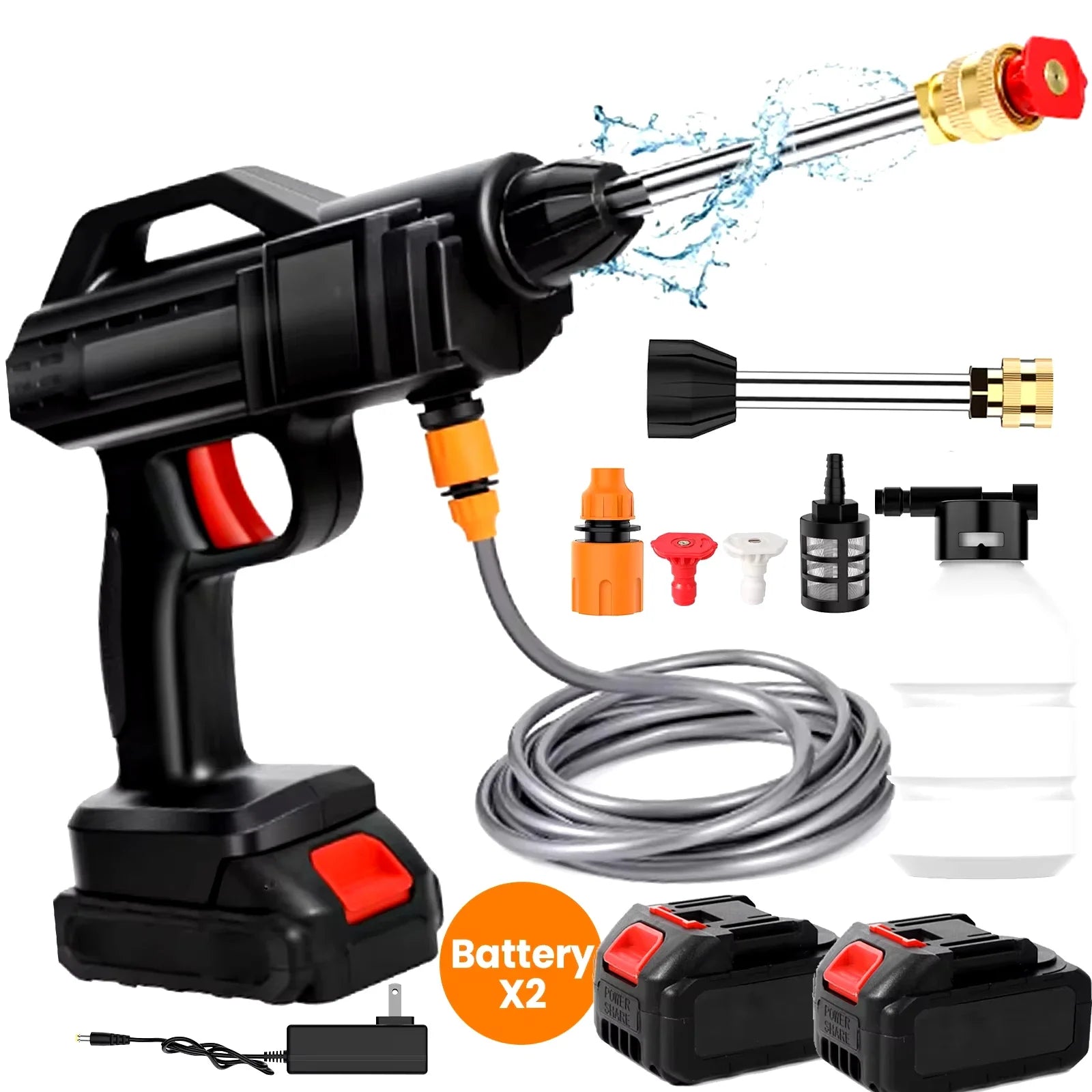 50Bar Cordless High Pressure Cleaner Washer Spray Water Gun Car Wash Pressure Water Cleaning Machine for Makita 21V Battery 