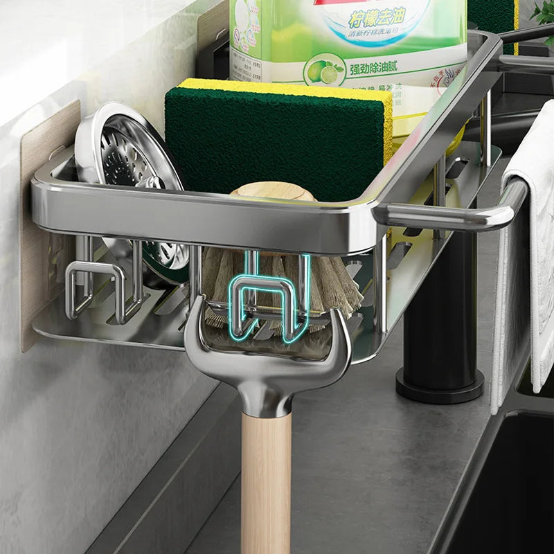 Wall-Mounted Sink Organiser with Removable Drip Tray