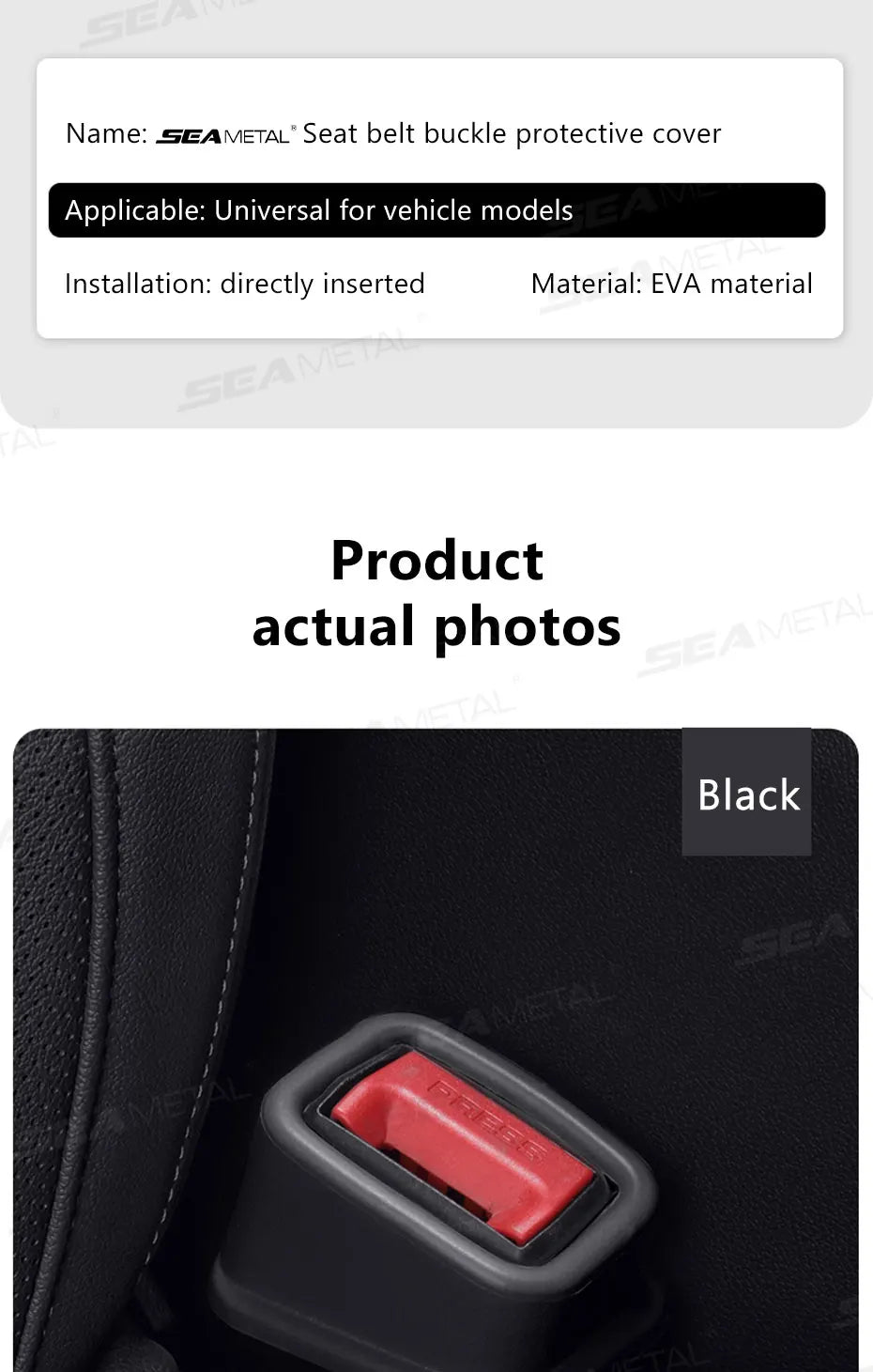 SEAMETAL 2Pcs Seat Belt Buckle Holder for Car Seatbelt Buckle Fastener Anti-Scratch Full-Wrapped Car Seatbelt Protection Cover